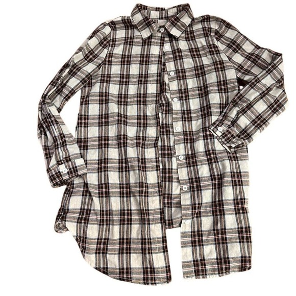 Women's Plaid Button-Up Long Sleeve Shirt Multicolor Size L Casual - Picture 2 of 5